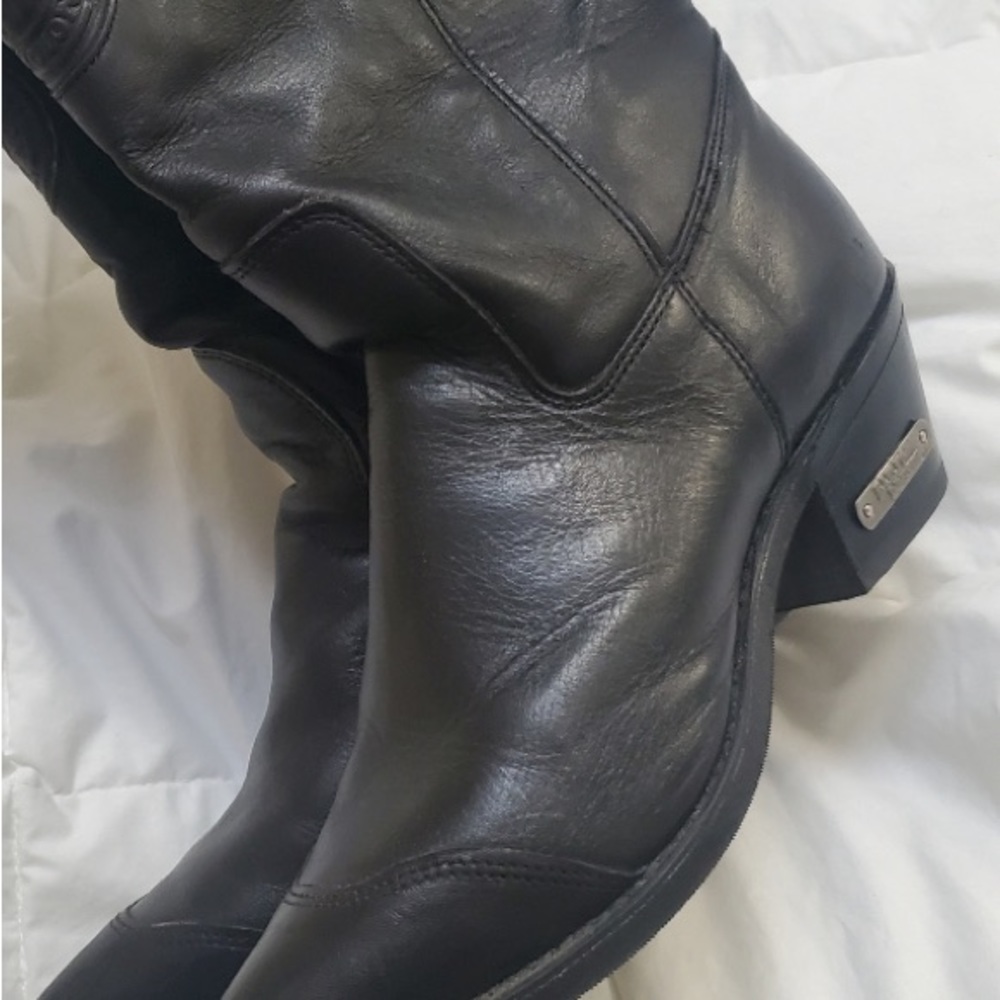 Harley Davidson leather western knee boots, size 7